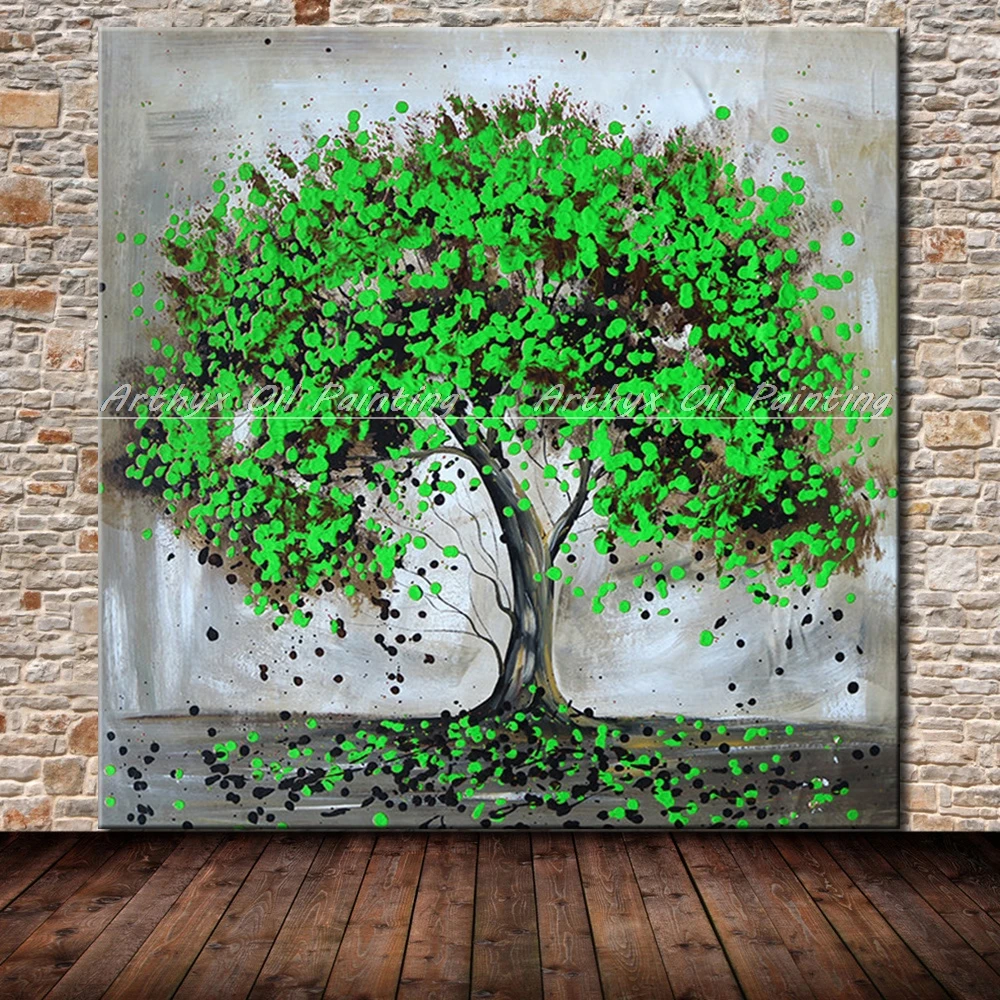 Arthyx ручная роспись Дерево Floe Raja Картины маслом на холсте Современные абстрактные