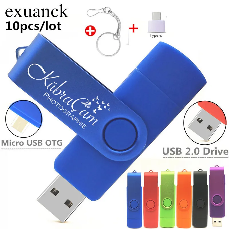 

3 in 1High Speed USB flash drive OTG Pen Drive 64GB 32GB Adapter 16GB Micro USB stick Red External Storage Give away type-c gift