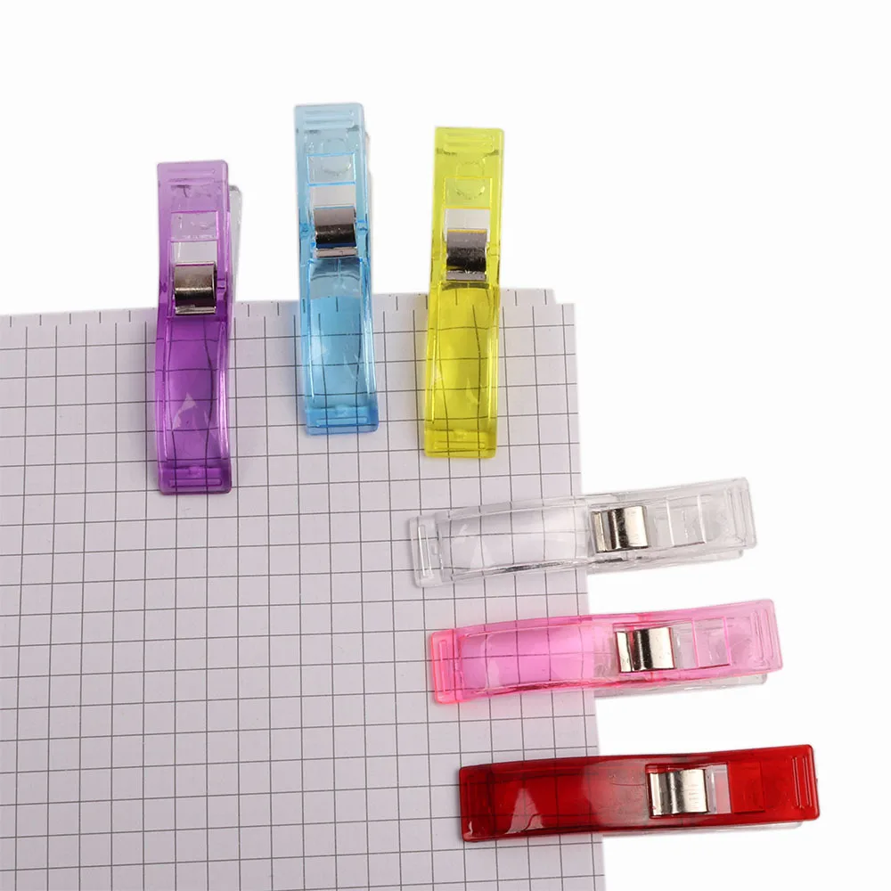 

10/20pcs Needlework 2 SIZE Clip Fabric Binding Clamps for Quilting Sewing Knitting Plastic (Random Color)