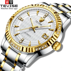 LIGE Brand TEVISE Business Mechanical Watch For Men Stainless Steel Automatic Mechanical Watches Men in USA (United States)