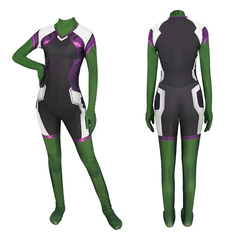 Женский костюм для косплея She Hulk Супергерой Дженнифер Сьюзан спандекс