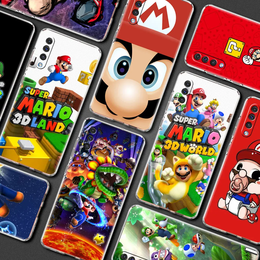 

Transparent Soft Case for Samsung Galaxy A50 A70 A10 A30 A20e A20s A02s M31 M51 M30s Mobile Smartphone Cover Cute Super Mario