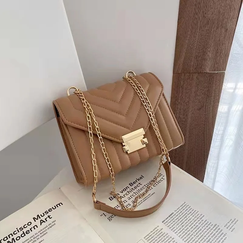

2023 Candy Color V-line Crossbody Bag for Women Fashion Sac A Main Female Shoulder Bag Female Handbags and Purses with Handle