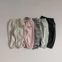 2022 children summer clothes thin baby cotton pants for 9m 6years boy infant girl casual pure color trousers kid all match pant