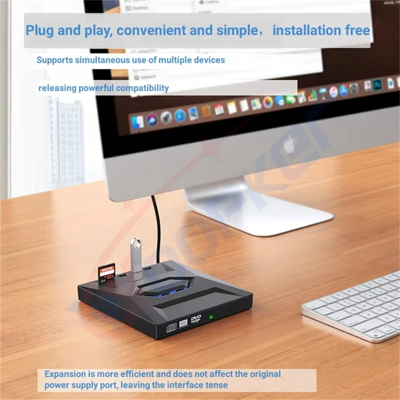 Usb 3.0 Type-C внешний CD DVD VCD оптический привод Woopker 3-в-1 многофункциональная SD-карта