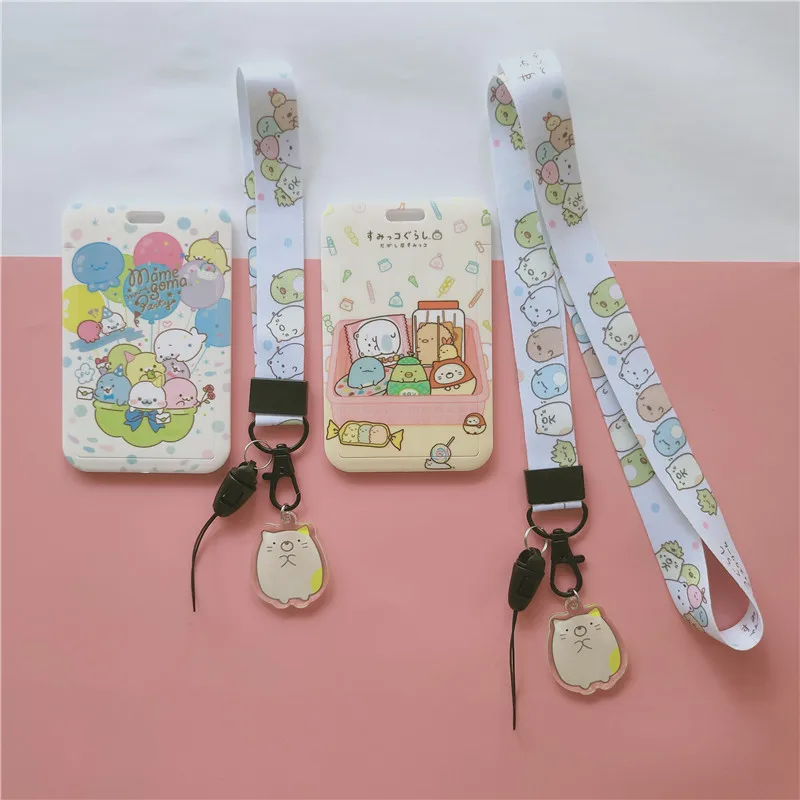 

1 Pcs Lovely Japan Anime Sumikko Gurashi PVC Card Cases Keychains Badge Bus ID Card Holders Lanyard Pendant Keyrings Figure Toys