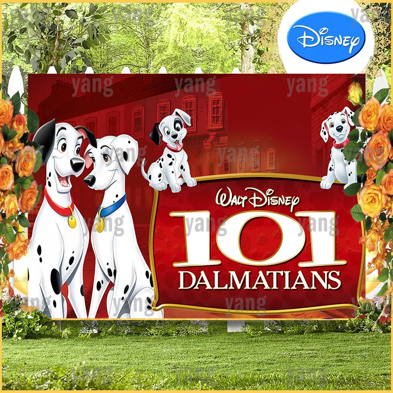 One Hundred and One Dalmatian Lovely Disney The Dog Family Background Happy Birthday Party Tapestry Backdrop Home Decortion Gift