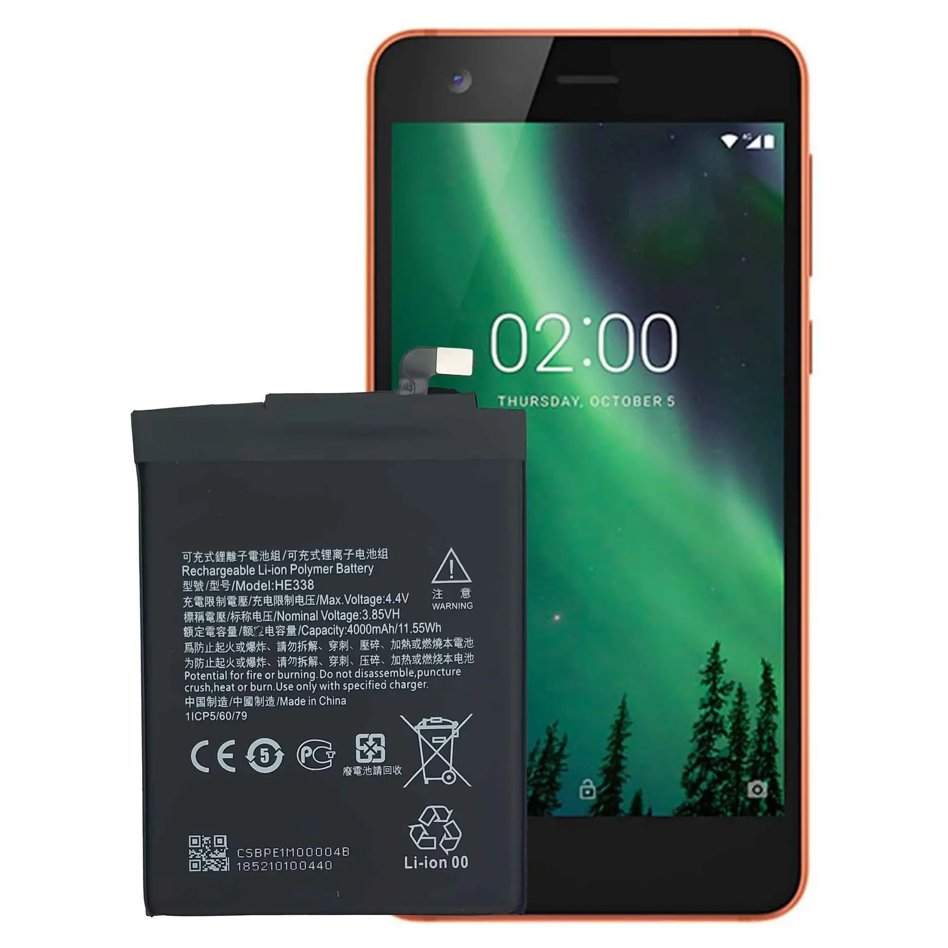 HE338 4000 мАч Сменный аккумулятор для Nokia 2 Nokia2 A-1029 TA-1035 TA-1007 HE-338 Высококачественные