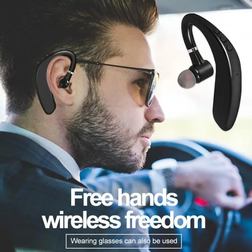 

Wireless Bluetooth Business Headset Single Ear Hook Stereo Headset Hands-free Sports Earbuds With Mic for Man Women