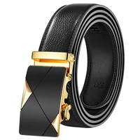 fashion brand leather belt business trouser strap pant ceinture homme cowskin automatic buckle cowhide men belts