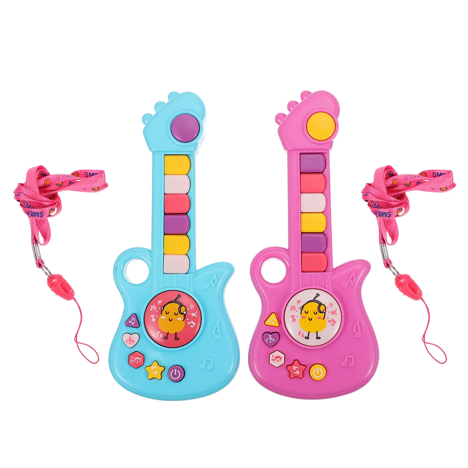 

2PCS Guitar Toy Plastic Colorful Early Educational Toy (Random Style)
