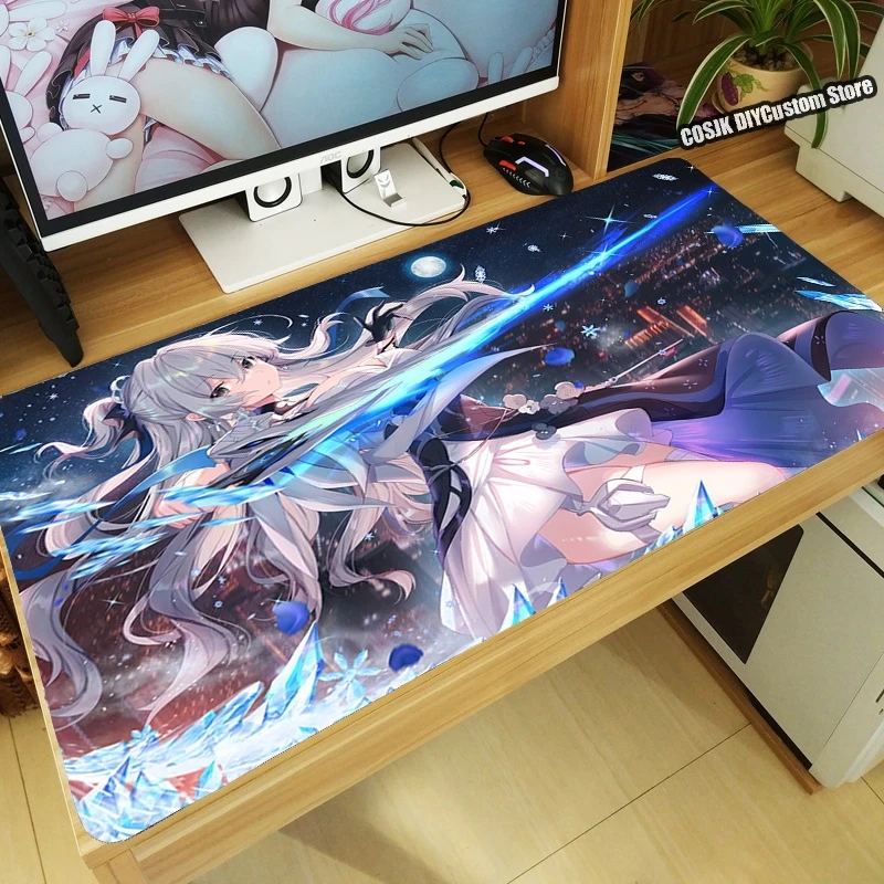 

HOT Anime Game Honkai Impact 3 Bronya Zaychik Mouse Pad Large Keyboard Desk Mat Mousepad Laptop Playmat Gaming Accessories
