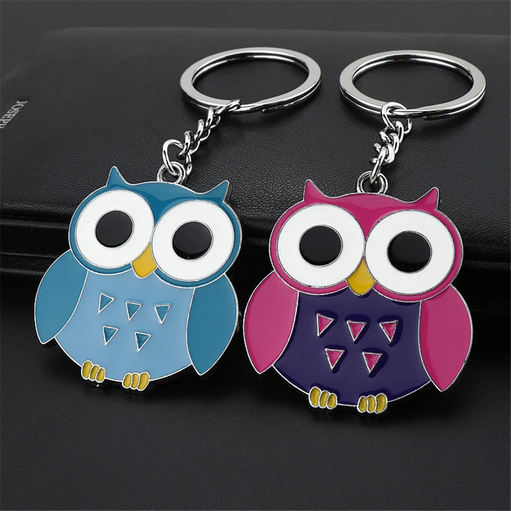 

Zinc Alloy Owl Keychain Fashionable Cartoon Lovely Small Owl Car Bag Pendant Accessories Keyring Party Souvenir Gift