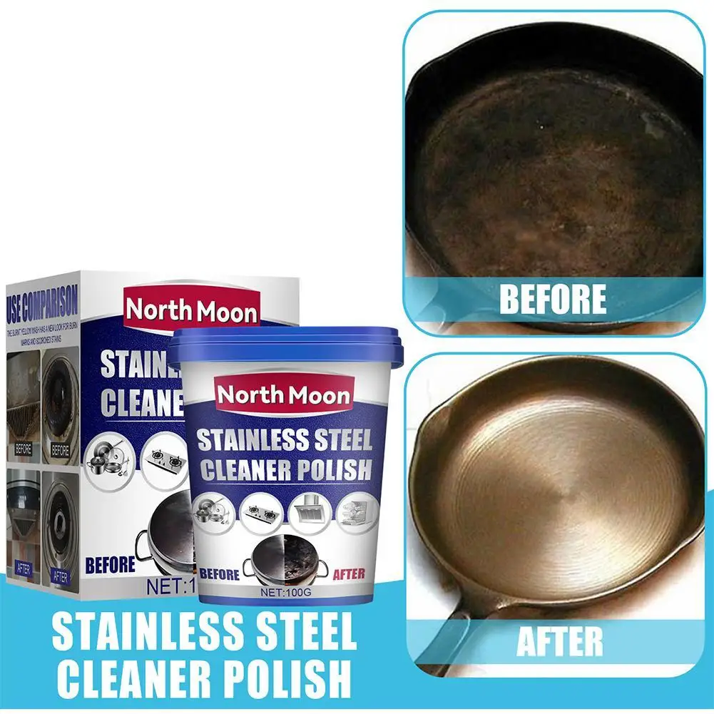 

100g Powerful Steel Cookware Cleaning Paste Household Kitchen Cleaner Washing Pot Bottom Scale Strong Cream Detergent