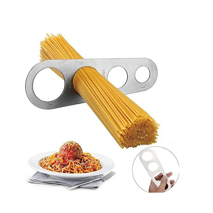 1Pcs Kitchen Stainless Steel Pasta Noodle Measure Kitchen Accessories 4 Holes Spaghetti Measurer Tools Measuring Dough Strip