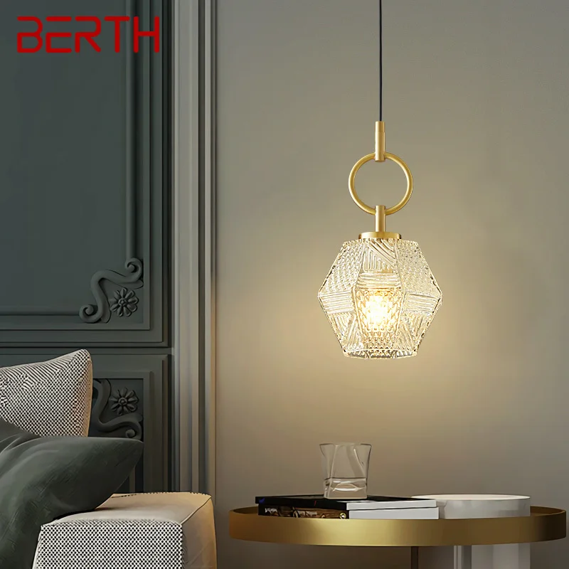 

BERTH Contemporary Brass Pendant Lamp LED Gold Copper Hanging Lights Simple Creative Decor For Home Bedroom