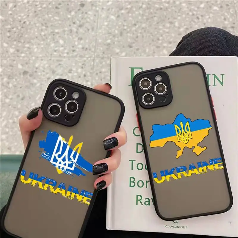 Чехол для телефона с логотипом украинского флага Матовый Прозрачный чехол iphone 7 8