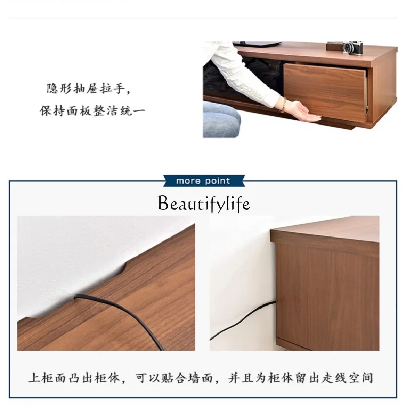 Шкаф для телевизора из черного ореха скандинавский простой Аудиовизуальный шкаф