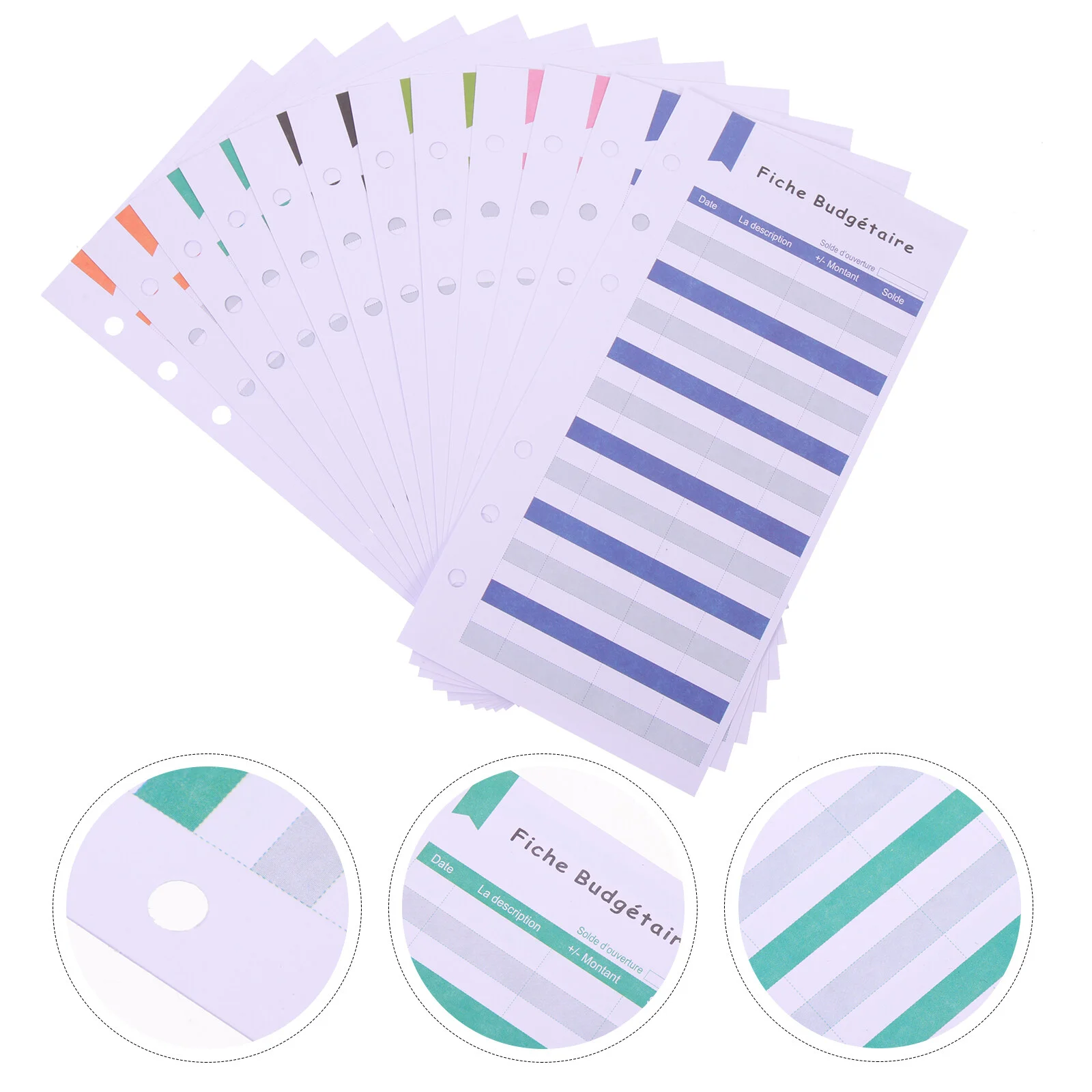 

24 Sheets Budget Card Household Paper Colored Notecards Home Practical Planner Inserts Cash Replacements Consumption