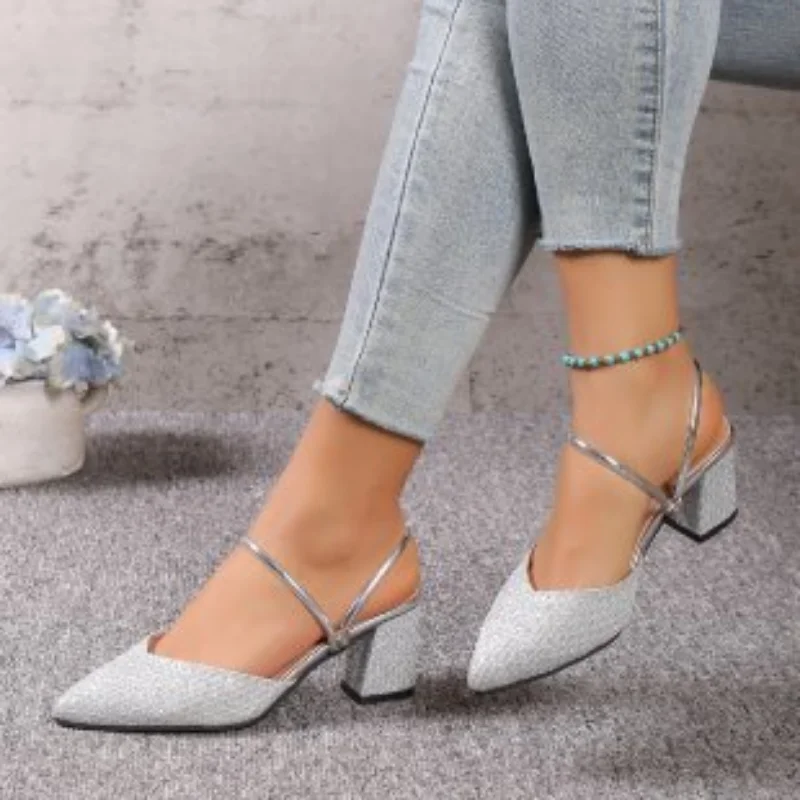 

Women's Chunky Heels Sandals Summer 2023 New Fashion Comfortable Elegant Medium Heel Women's Shoes Casual Ladies Luxury Pumps