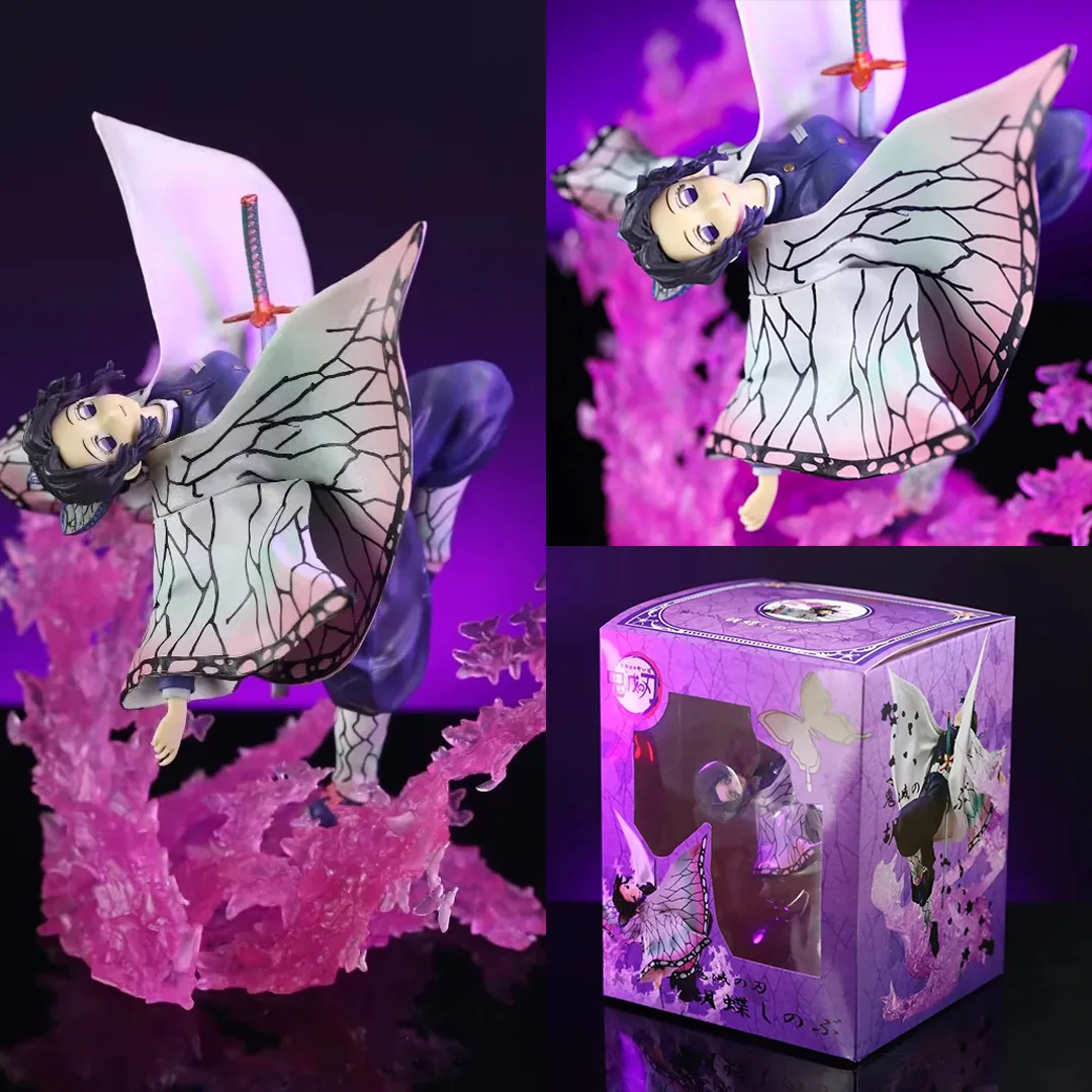 

20cm Demon Slayer Manga Anime Handstand Figure Battle Kochou Shinobu Somersault Beautiful Statue Figure Collectible Model Gifts