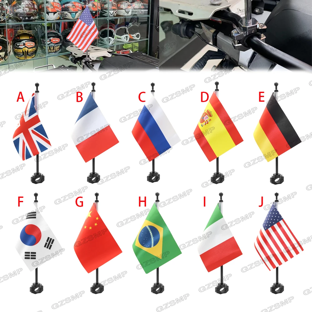

Motorcycle Rear Luggage Rack Flag Mount Black Pole National Flag for Harley DAVIDSON Honda Yamaha Suzuki BMW