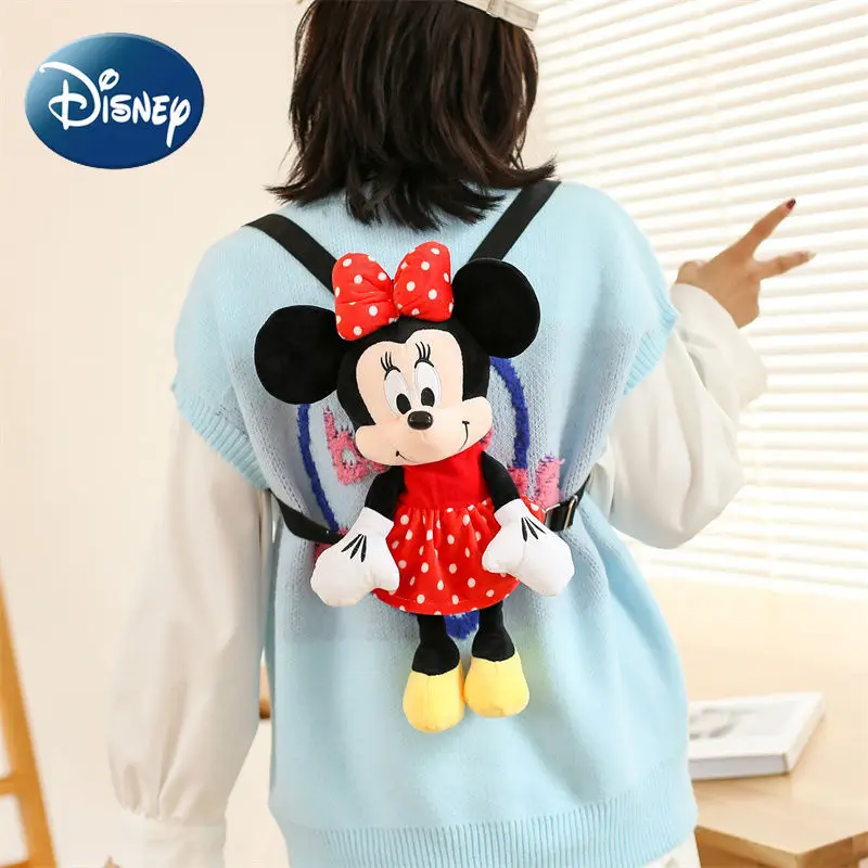 Disney Kids Plush Bag Girls Backpack Minnie Mickey Cartoon Cute Mickey Mouse Doll 2022 New Shoulder Bag