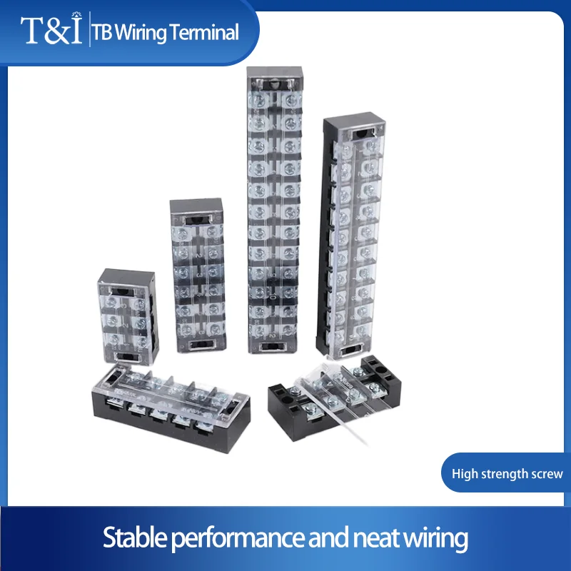

TB Wiring Terminal TB1503 TB2503 TB4503 High Current All Copper Terminal Block Wire Connector 3 4 5 6 8 10 12 Positions