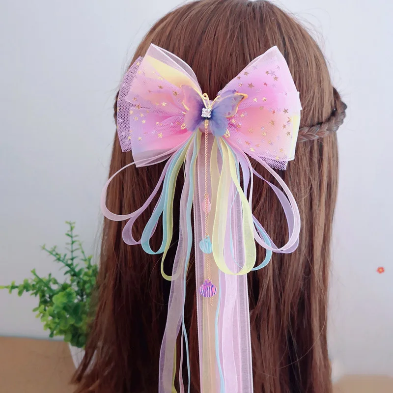 

Chinese Style Rainbow Butterflies Tassel Hairpins Children Sweet Girl Cute Hair Clips Women Barrettes Hairgrips Hair Accessories