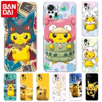 soft phone case for xiaomi redmi note 9s 10 9 8pro k40 9c nfc antiscratch cover 8t 9a 7 8a shell funda bag pokemon pikachu