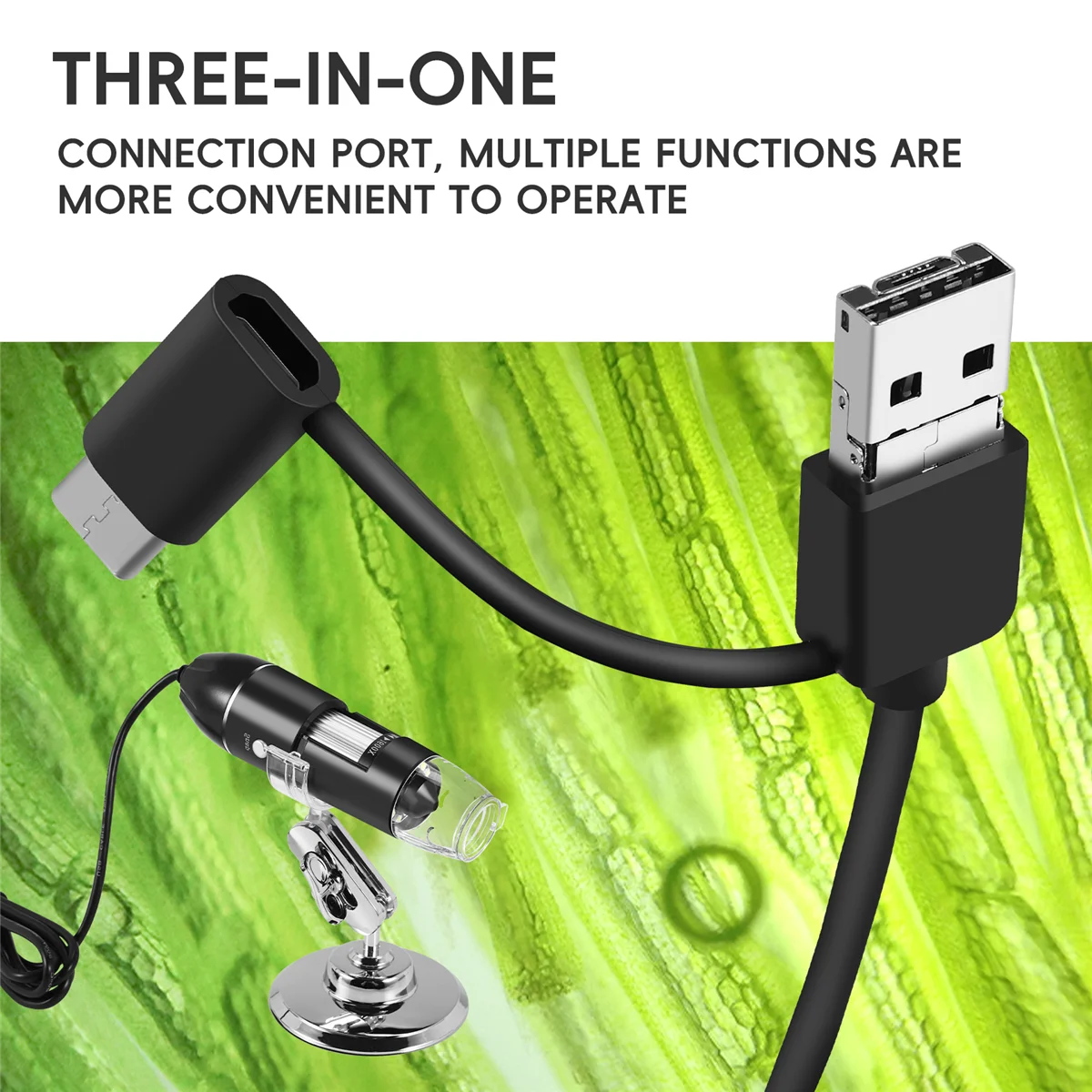 Цифровой USB-микроскоп 3 в 1 эндоскопическая камера регулируемое увеличение с