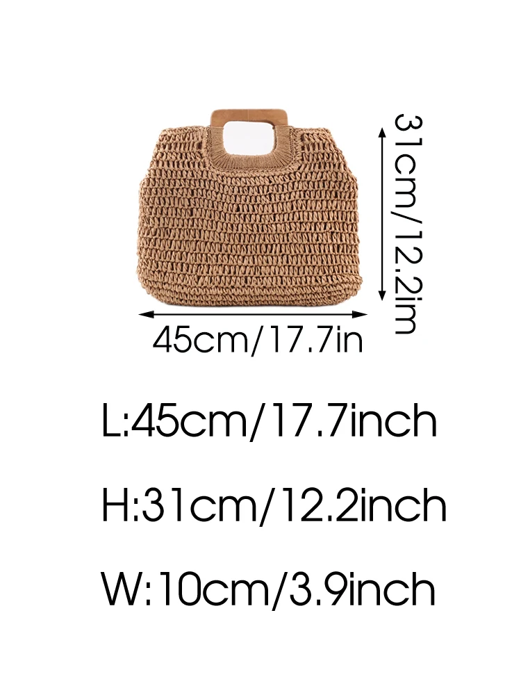 Fashion Woven Straw Women Tote Handbags Large Capacity Bohemian Travel Beach Bag Summer Casual Hollow Out Female Shopper Purse