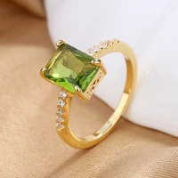 modoma luxury gold plated zircon rings for women 2022 trendy engagement wedding aesthetic ring female design olive green jewelry