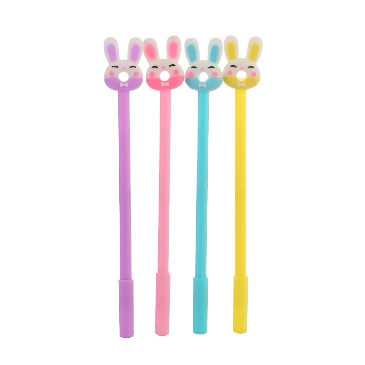 

100 шт. Мультяшные кролики нейтральные ручки милый студент мороженое кроличьи ушки ручка на водной основе гелевые ручки для кролика канцелярские принадлежности