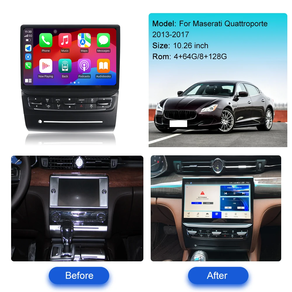 10 26-дюймовый навигационный 8-ядерный мультимедийный плеер Carplay для Maserati Quattroporte