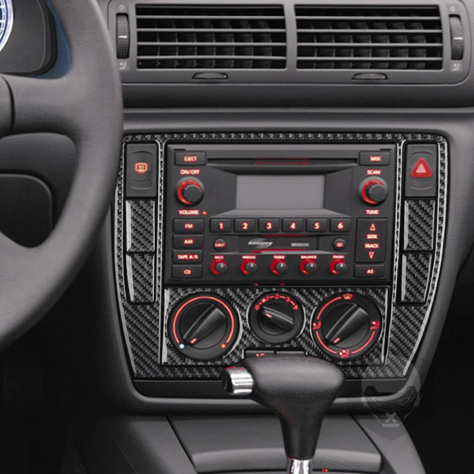 Фото Для Volkswagen Passat B5 2001-2005, стеклоподъемник из углеродного волокна с переключением передач, воздуховыпускная панель, набор аксессуаров для салона автомобиля, наклейка №5