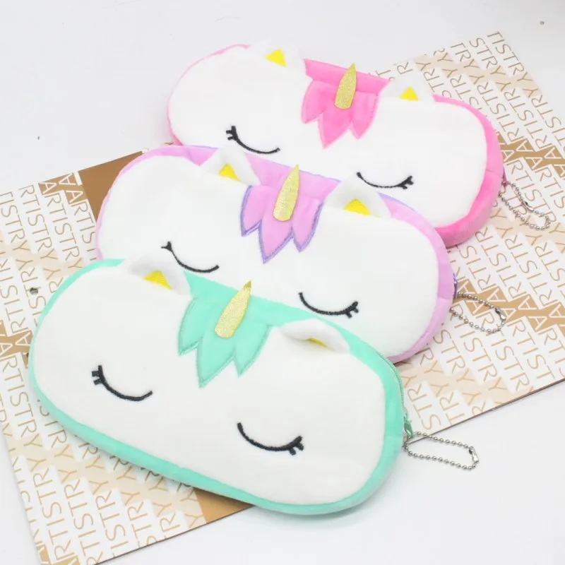 

1X20CM Cartoon Animals Plush Pouch Pencil Case Bag Key Chain Coin Purse Wallet Case Pouch Bag School Supplies Gift