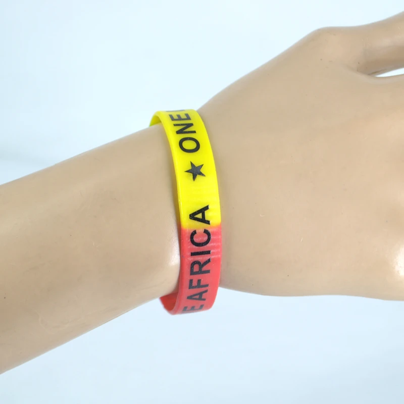 6x один LOVE Африка красный желтый зеленый силиконовый браслет Jamaica Rasta Reggae Punk Hiphop