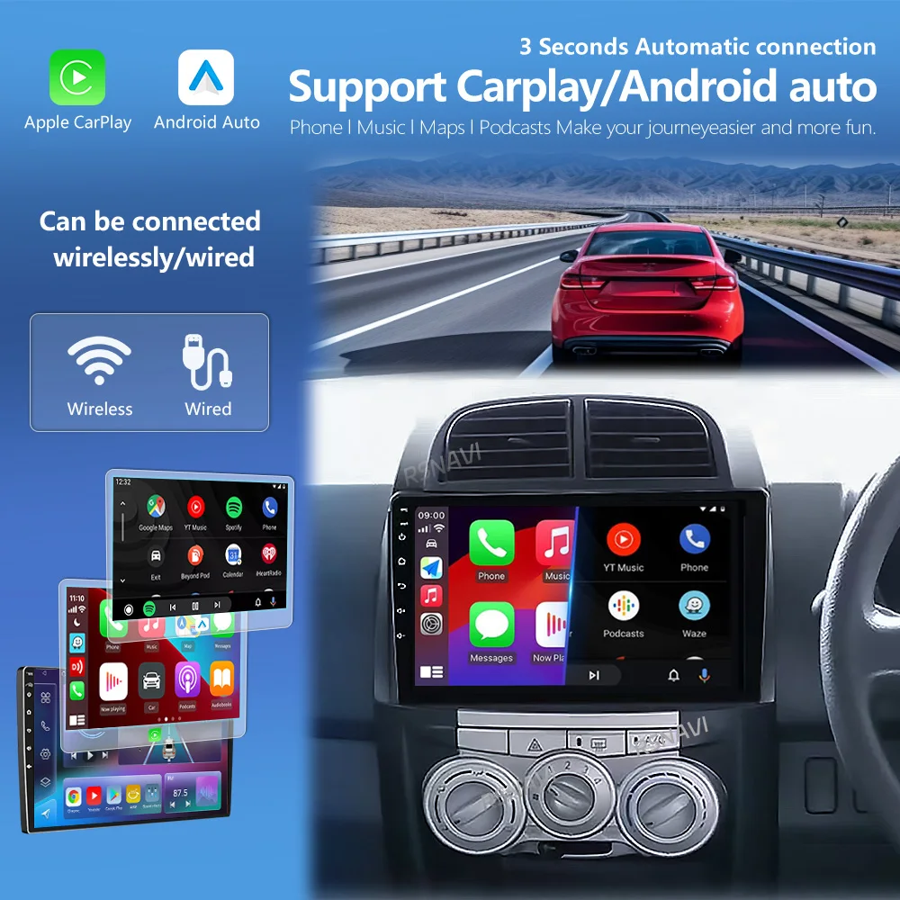Фото Для Toyota Passo, Daihatsu Boon, Sirion, Subaru 2000-2007: Автомобильная мультимедийная GPS-магнитола, автомагнитола, стерео-головное устройство Android 16 №2