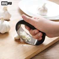 stainless steel garlic press manual garlic mincer chopping garlic tools curve fruit vegetable tools kitchen accessories gadgets