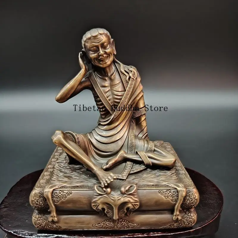 Медный тибетский легендарный орнамент Старый милитарпа Venerable Kagyu Master and Apprentice Three