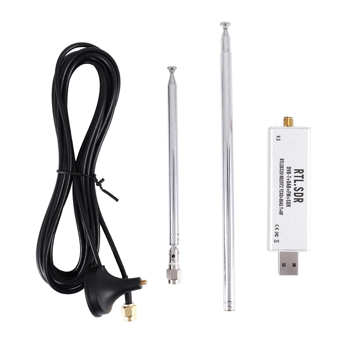 Приемник RTL SDR V3 RTL2832U 0 1 МГц-1 7 ГГц TCXO SMA с антенной