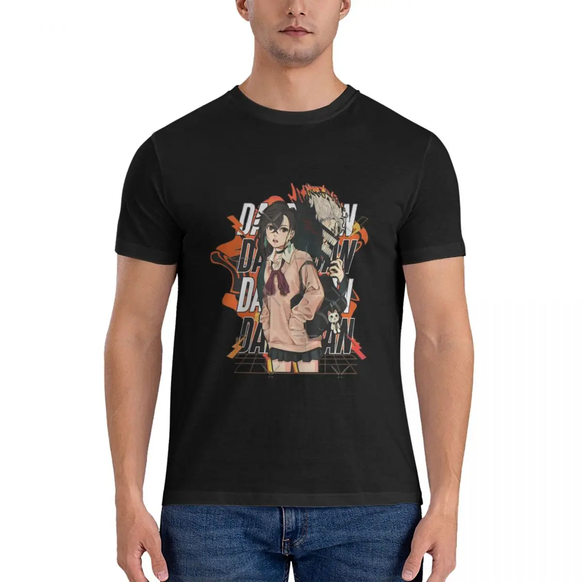 Anime Arth Dandadan Ken Momo T Shirts Men's Pure Cotton T-Shirts Round Neck Okarun Tees Clothing official-website