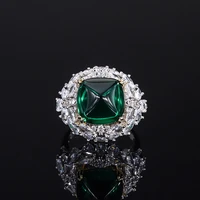 new fashion trend s925 silver inlaid 5a zircon colorful treasure emerald sugar tower gem full diamond ladies model