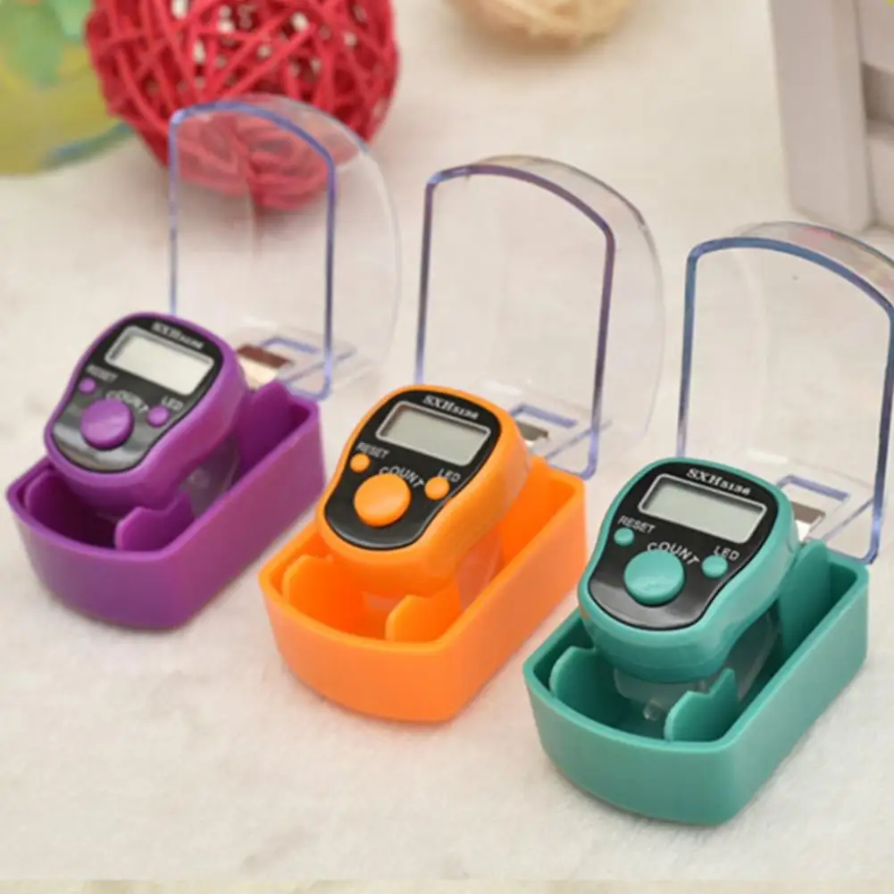 

Mini Stitch Marker Row Finger Counter LCD Electric Digital Display Portable Luminous Ring-type Digital Hand Tally Counter