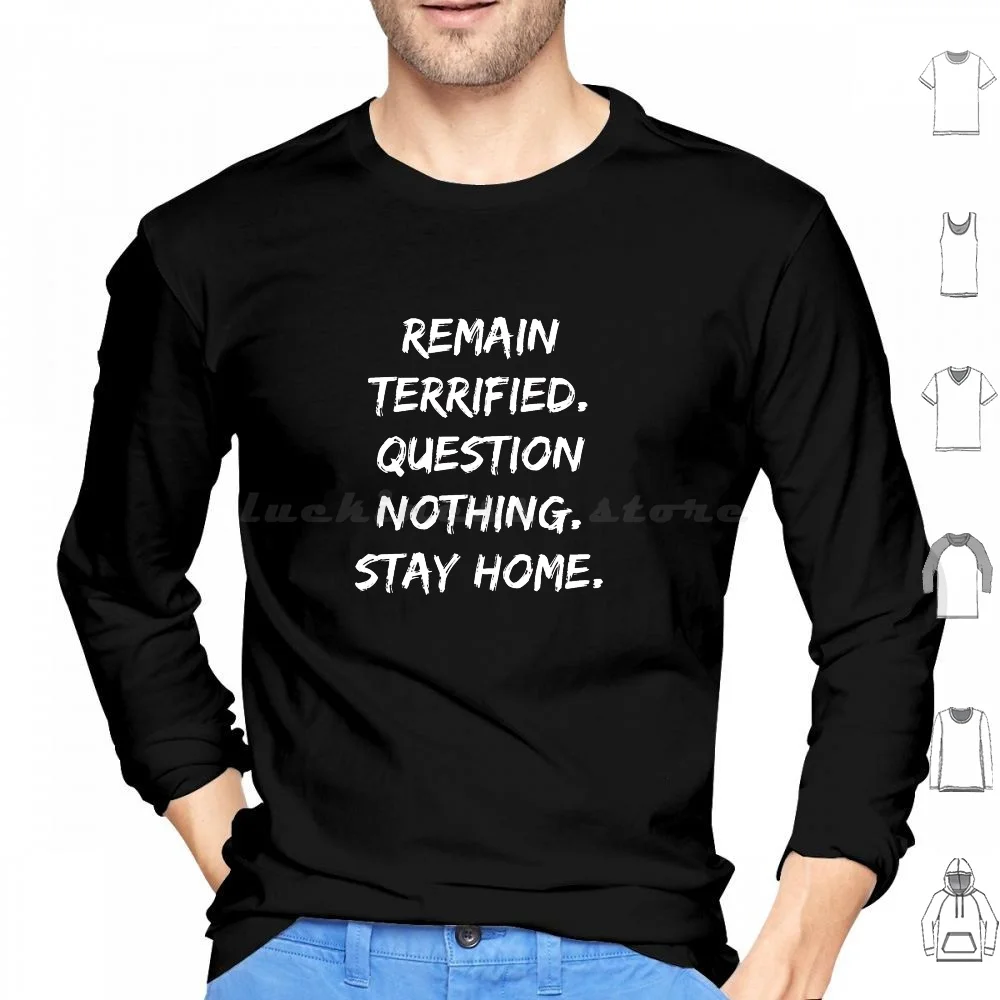 

Remain Terrified Of Speech Hoodies Long Sleeve Sheep Sheeple Theory Conspiracies Globalist Flat Earth Censorship