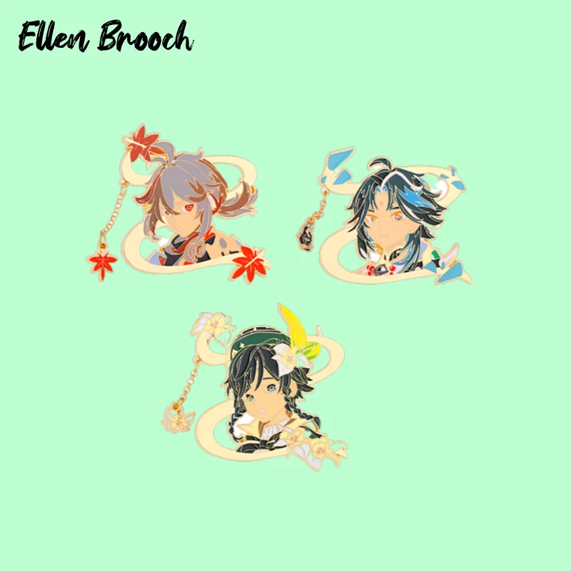 

Anime Lapel Pin Brooch Character Venti Xiao Metal Custom Jewelry Backpack Lapel Pin Hat Bag Badge for Fan Friends Accessories