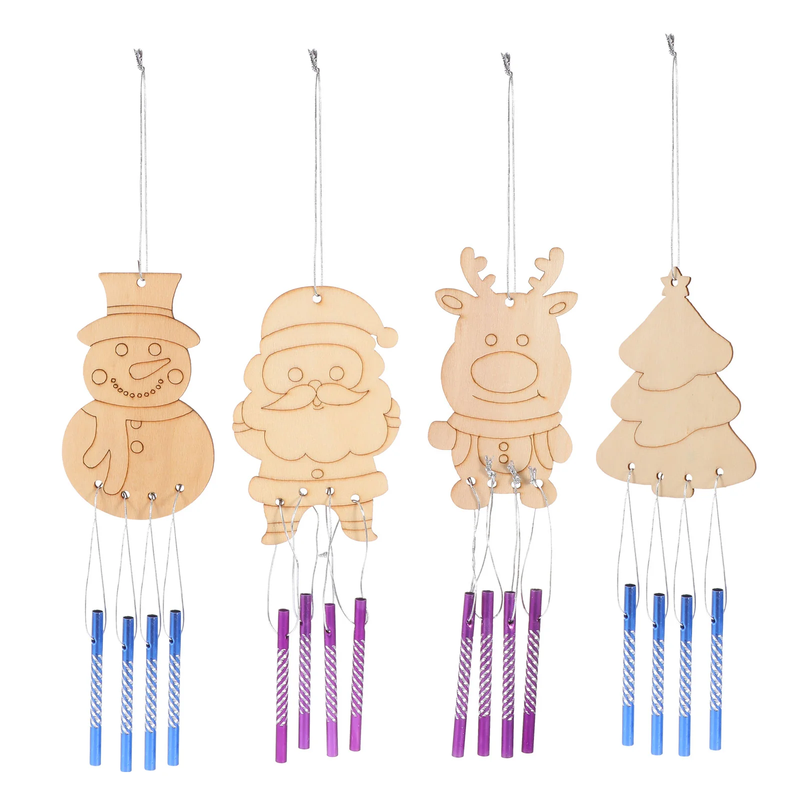 

Wind Chimecraft Diy Chimes Christmas Garden Bells Decorative Holiday Bell Unpainted Make Santa Tree A Snowman Kit Kids
