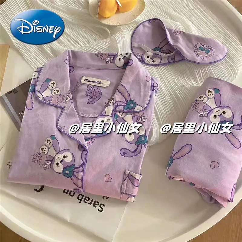 

Милые пижамы Disney со звездами, Женский костюм с длинным рукавом на весну и осень, можно носить на улице, домашняя одежда