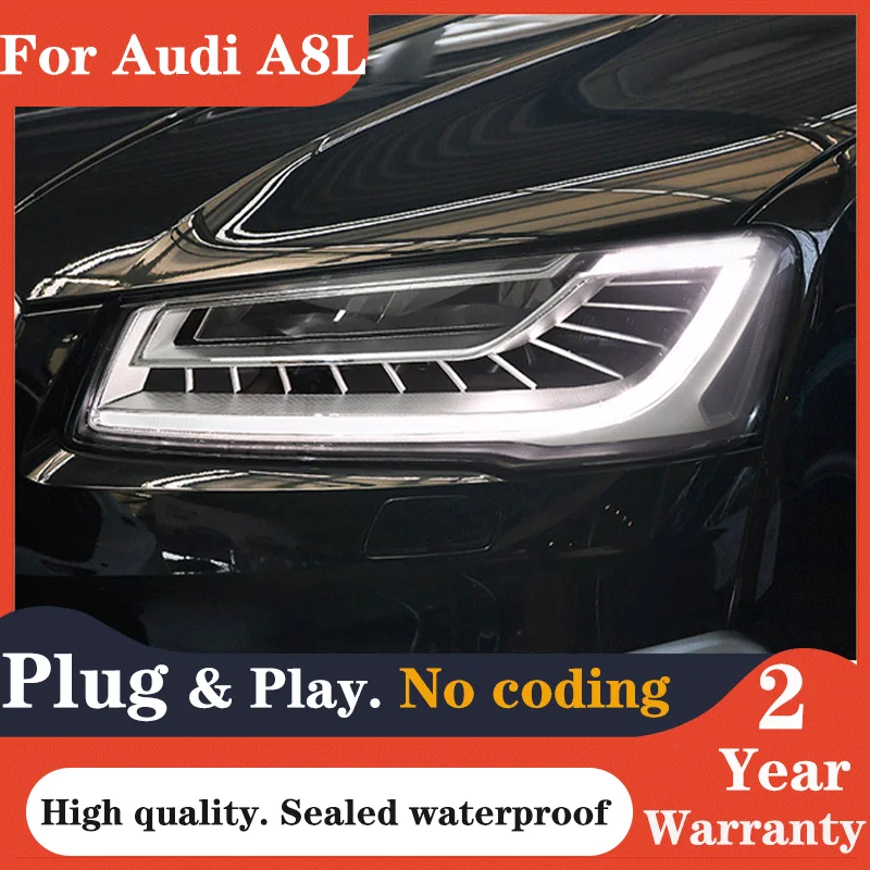 Head Lamp For 2012-2017 Audi A8L headlight assembly refit and upgrade new high-profile full LED matrix headlight turn signal